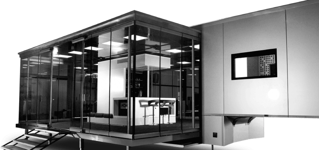 Mobile Eventlocation von eila AK Glasscube von außen